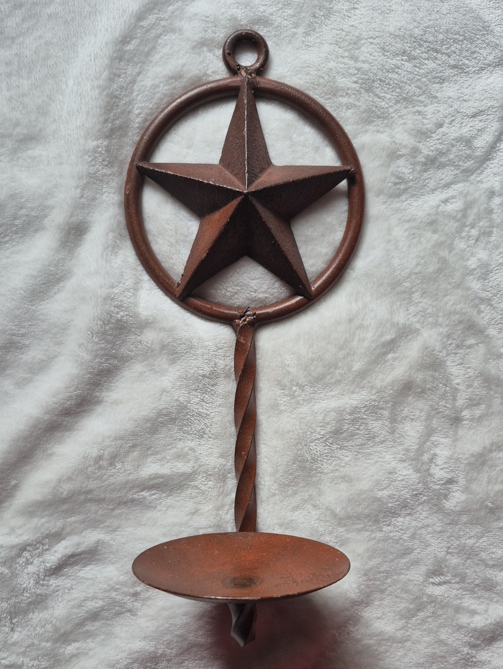 Western Rustic Brown Star Wall Candle Holder